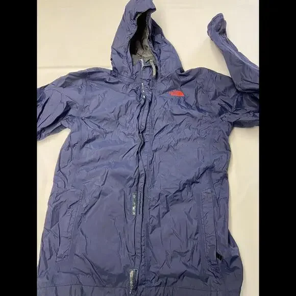 Boys THE NORTH FACE Blue Lined HyVent Shell Rain Jacket Sz XL